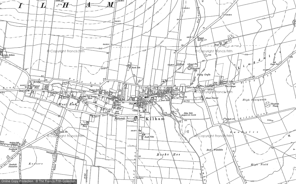 Old Map of Kilham, 1888 in 1888
