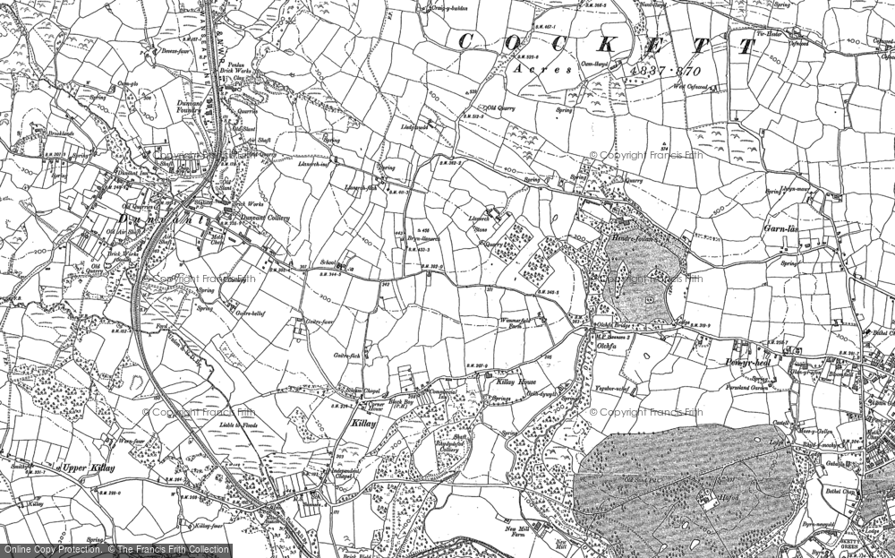 Old Map of Historic Map covering Carnglas in 1896
