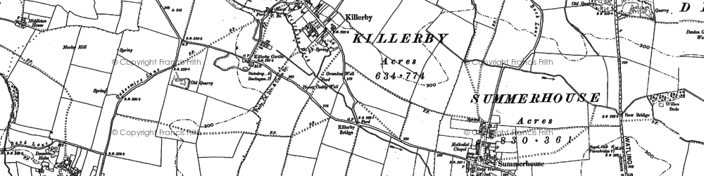 Old map of Killerby in 1896