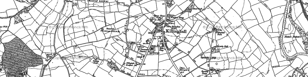 Old map of Killinghall in 1889