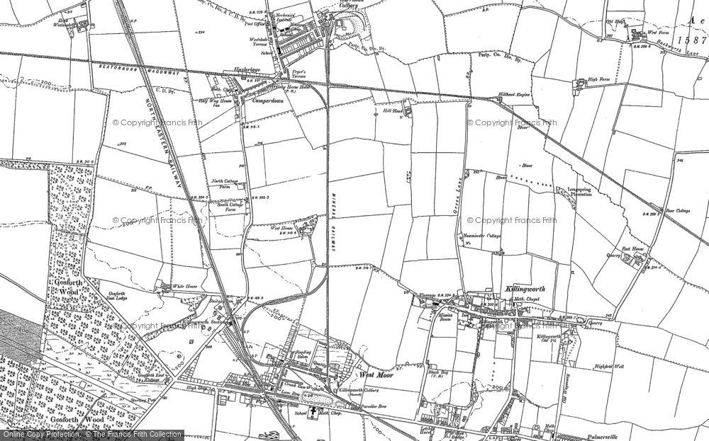 Old Map of Killingworth, 1895 - 1896 in 1895