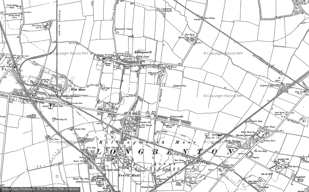 Old Map of Killingworth Village, 1895 in 1895