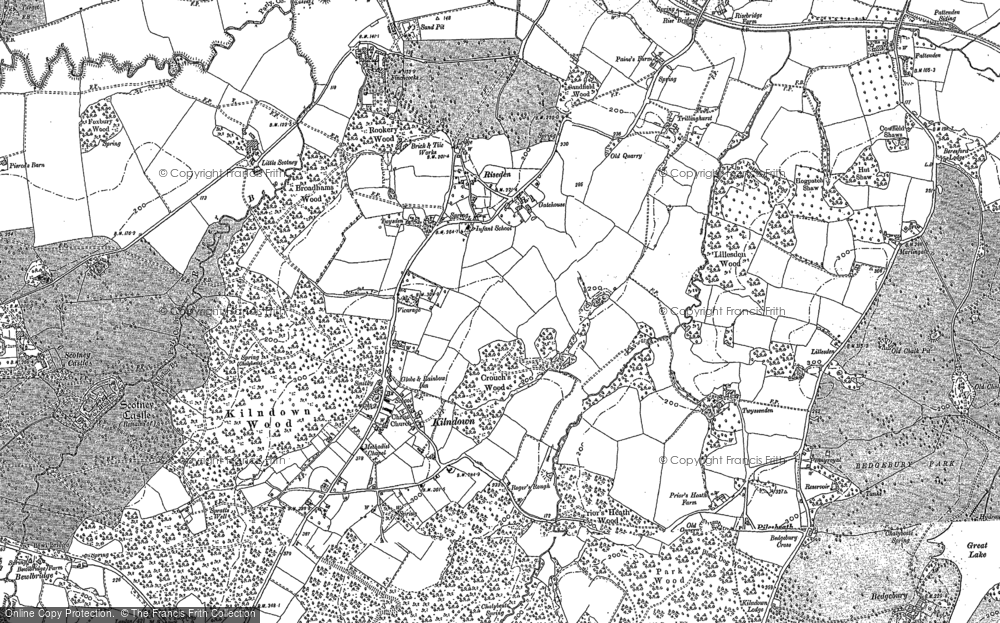 Old Map of Historic Map covering Goudhurst in 1907