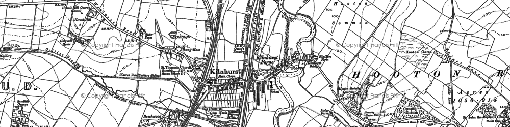 Old map of Kilnhurst in 1890