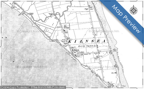Old Map of Kilnsea, 1908 in 1908