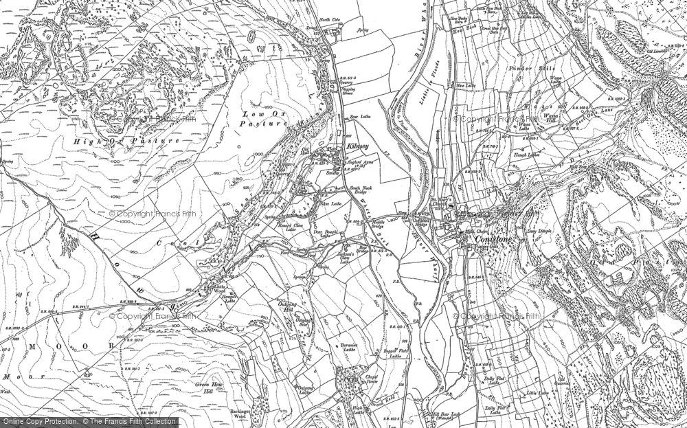 Old Map of Historic Map covering Amerdale Dub in 1907
