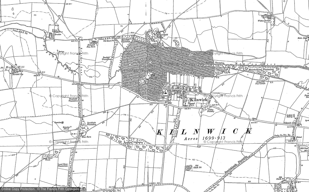 Old Map of Historic Map covering Bracken in 1890
