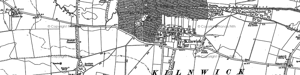 Old map of Bracken in 1890