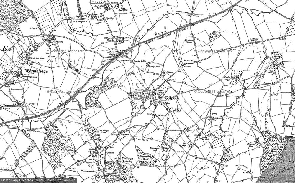 Old Map of Kilpeck, 1886 - 1887 in 1886