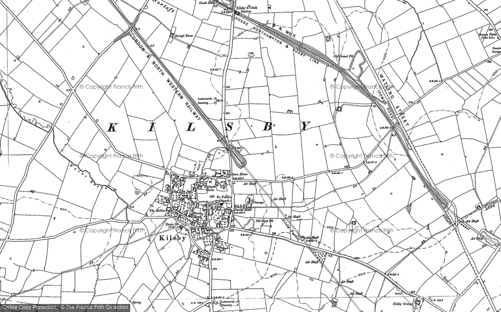 Old Map of Kilsby, 1884 - 1899 in 1884
