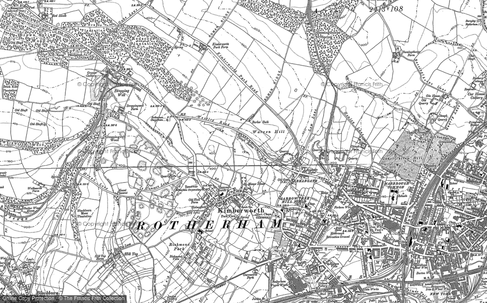 Old Map of Historic Map covering Blackburn in 1890
