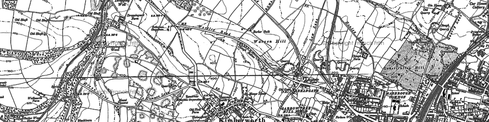 Old map of Blackburn in 1890
