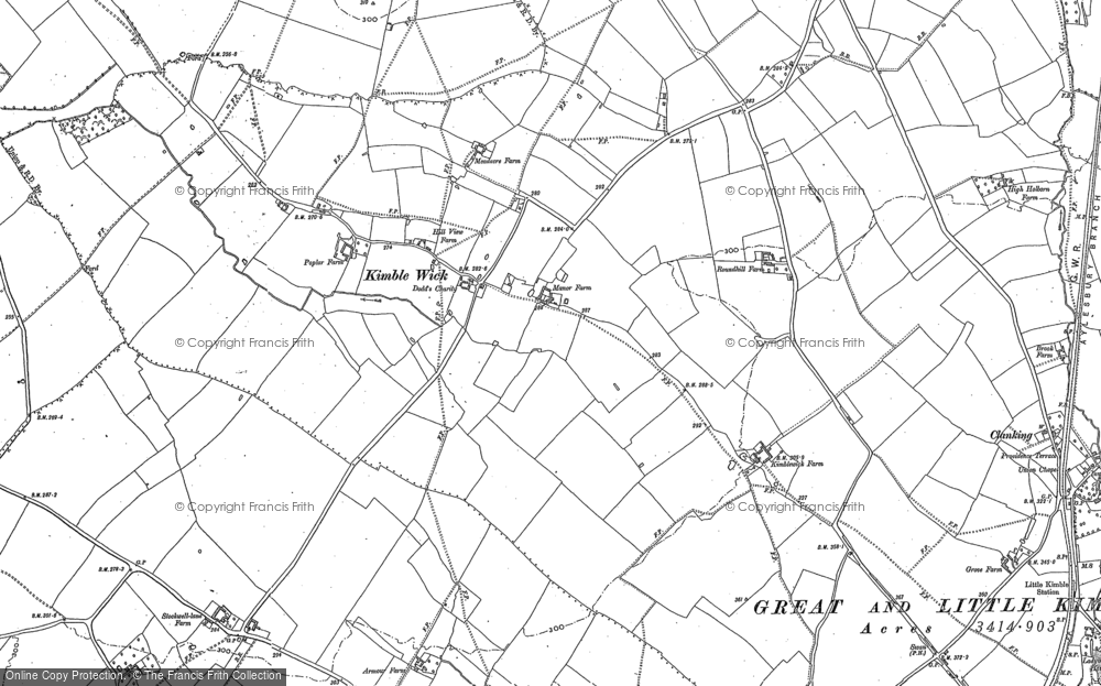 Old Map of Kimble Wick, 1898 in 1898