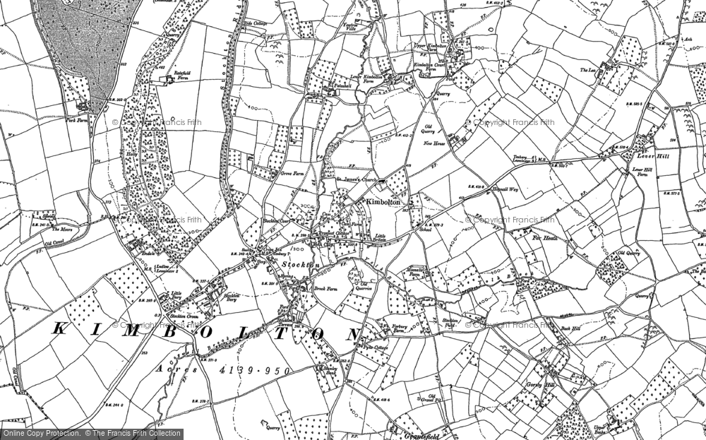 Old Map of Historic Map covering Bache in 1885