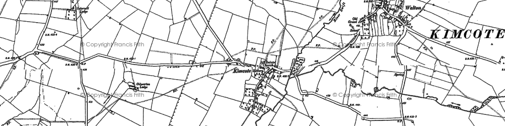 Old map of Kimcote in 1885