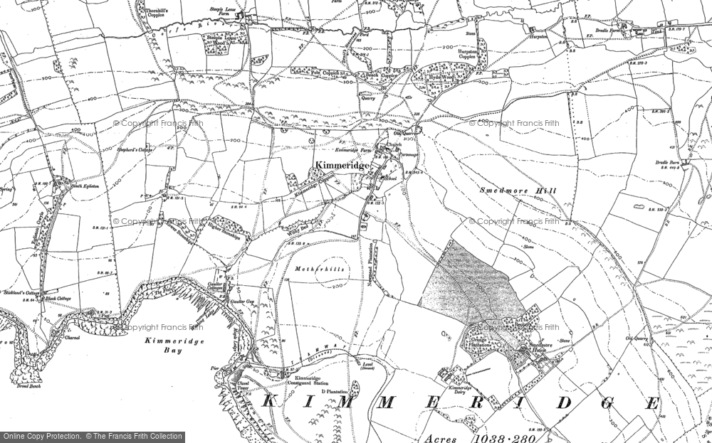 Old Map of Historic Map covering Broad Bench in 1900