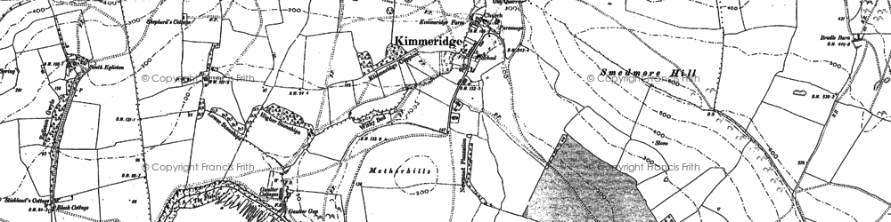 Old map of Kimmeridge in 1900