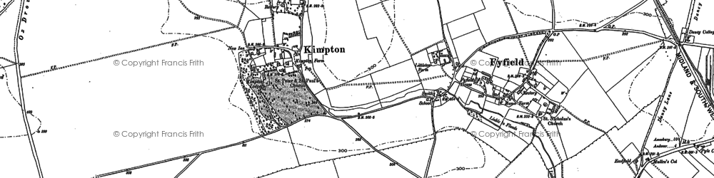Old map of Kimpton in 1894