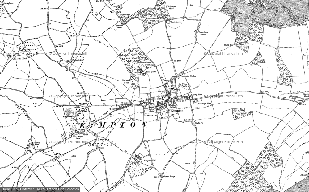 Old Map of Kimpton, 1897 - 1899 in 1897