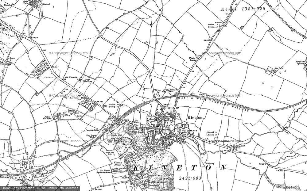 Old Map of Kineton, 1885 in 1885