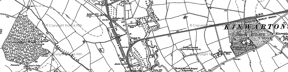 Old map of King's Coughton in 1885