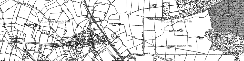 Old map of King's Newton in 1899
