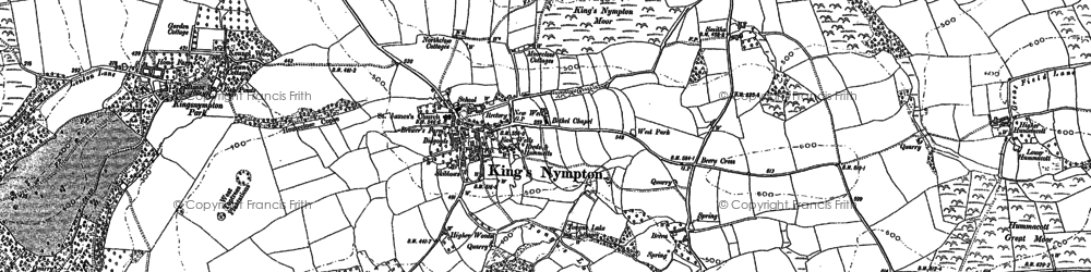 Old map of King's Nympton in 1887