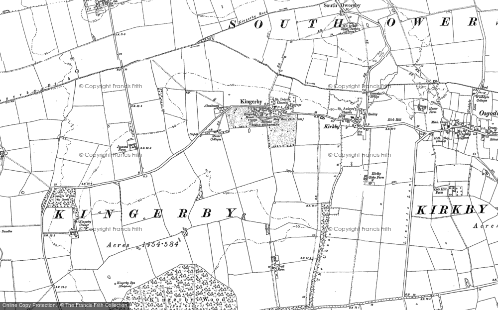 Old Map of Historic Map covering Young's Wood in 1886
