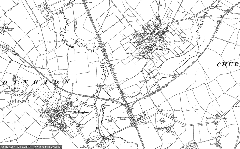 Old Map of Kingham, 1898 - 1919 in 1898