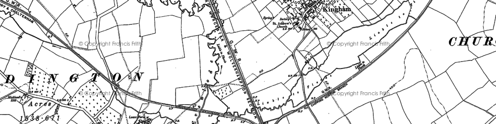 Old map of Kingham in 1898