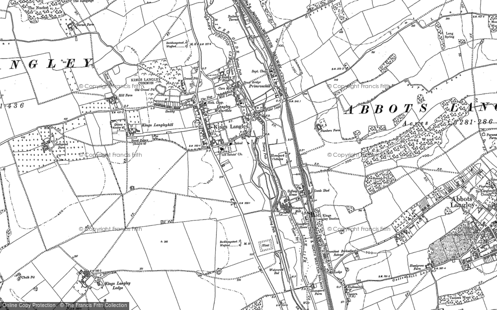 Old Map of Kings Langley, 1896 - 1922 in 1896