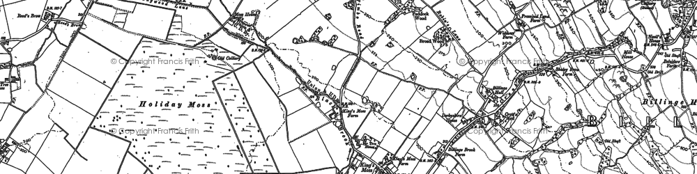 Old map of Kings Moss in 1892
