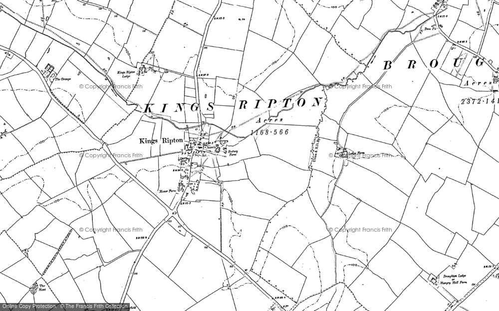 Old Map of Kings Ripton, 1887 in 1887