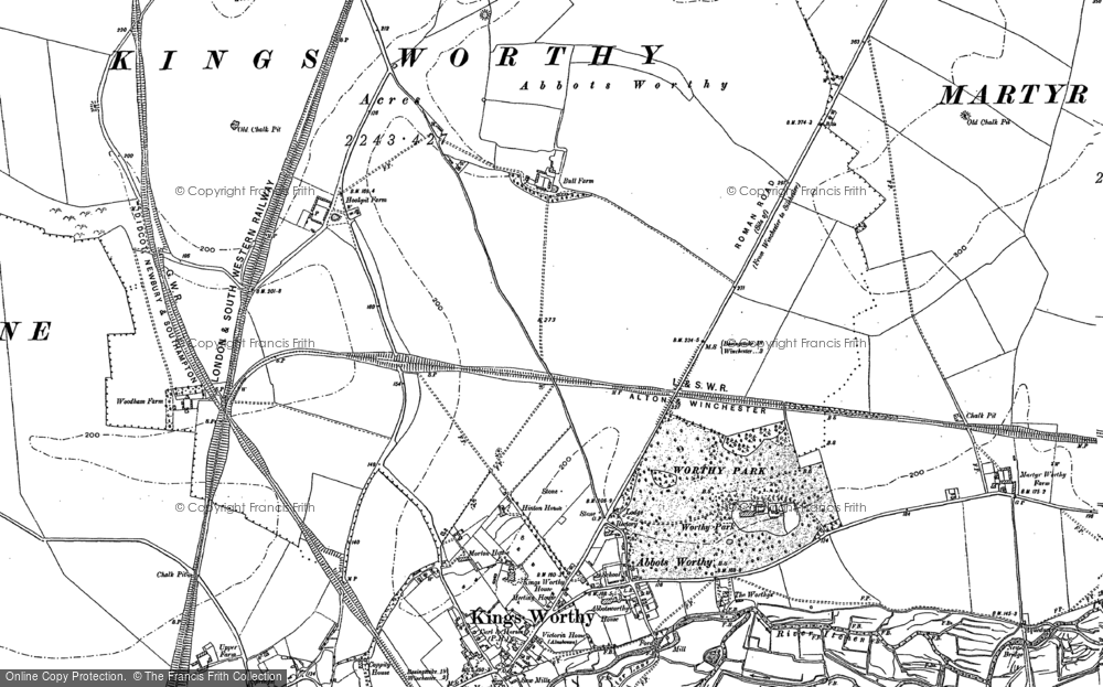 Old Map of Historic Map covering Bull Farm Ho in 1895