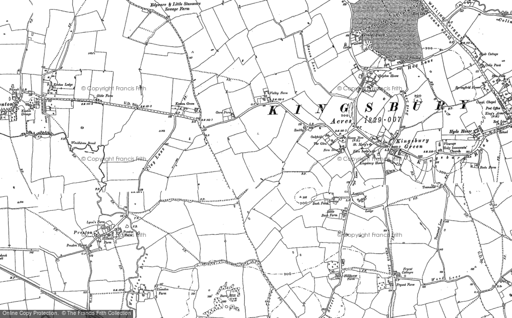 Old Map of Kingsbury, 1895 in 1895