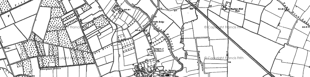 Old map of Kingsbury Episcopi in 1886