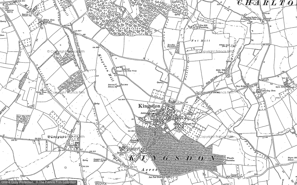 Old Map of Kingsdon, 1885 in 1885