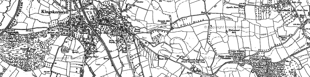Old map of Aller in 1886