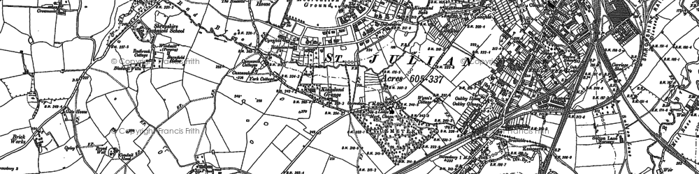 Old map of Frankwell in 1881