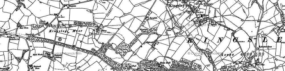 Old map of Hazlecross in 1879