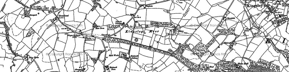 Old map of Kingsley Moor in 1879