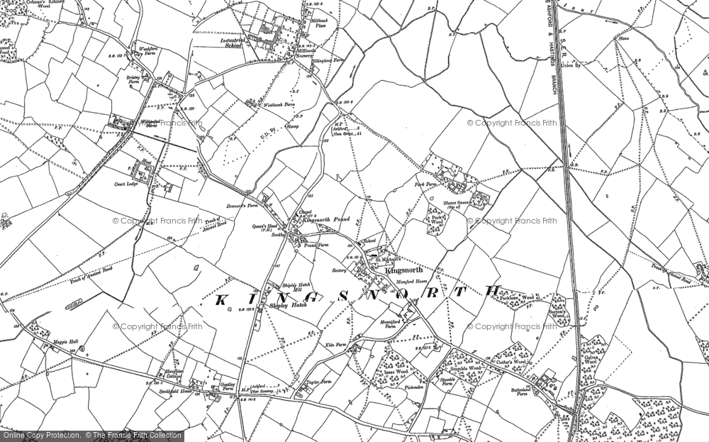 Old Map of Historic Map covering Stanhope in 1896
