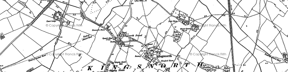 Old map of Kingsnorth in 1896
