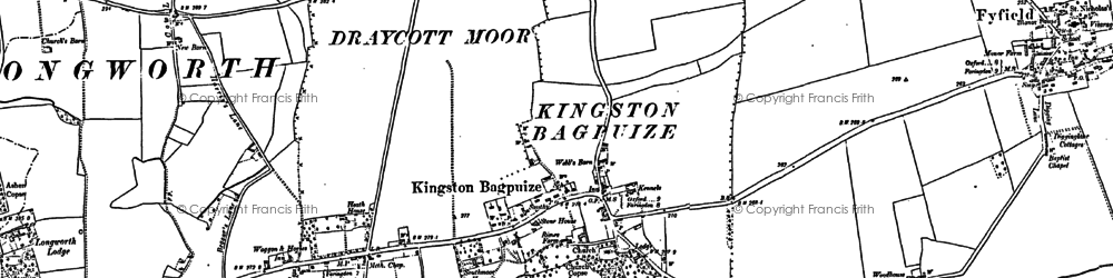 Old map of Kingston Bagpuize in 1898