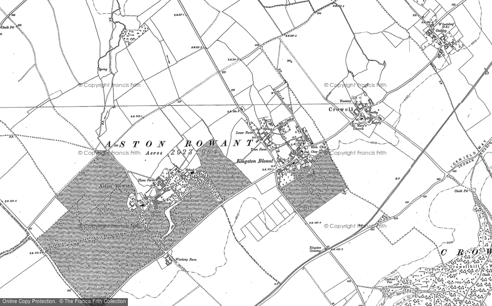 Old Map of Kingston Blount, 1897 - 1919 in 1897