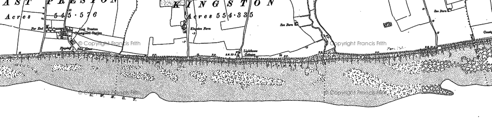 Old map of Kingston Gorse in 1896