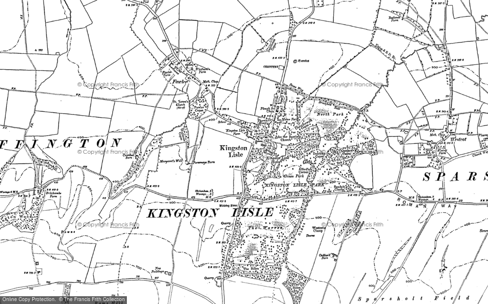 Old Map of Historic Map covering Blowing Stone in 1898