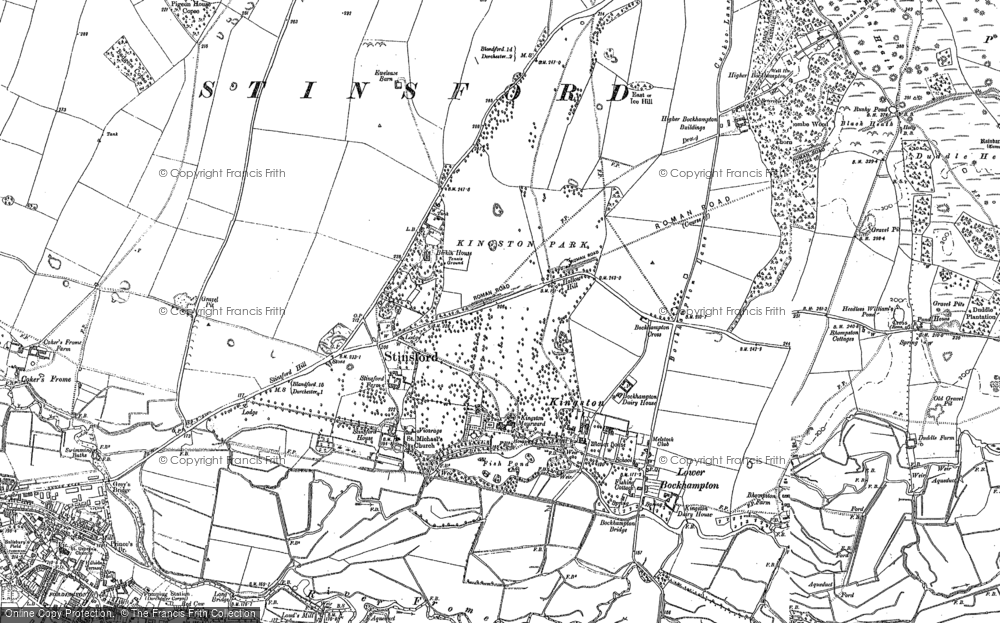 Old Map of Kingston Maurward, 1887 in 1887