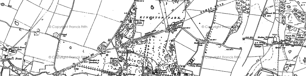 Old map of Kingston Maurward in 1887