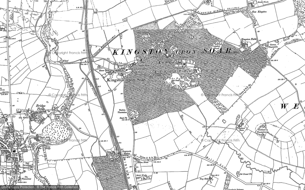 Old Map of Kingston on Soar, 1899 - 1901 in 1899
